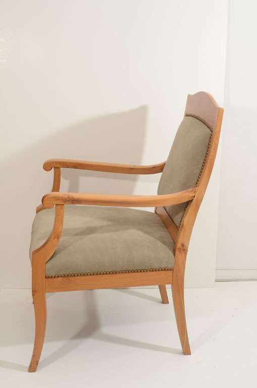 Hand-Crafted Gray Jugendstil Salon Chair