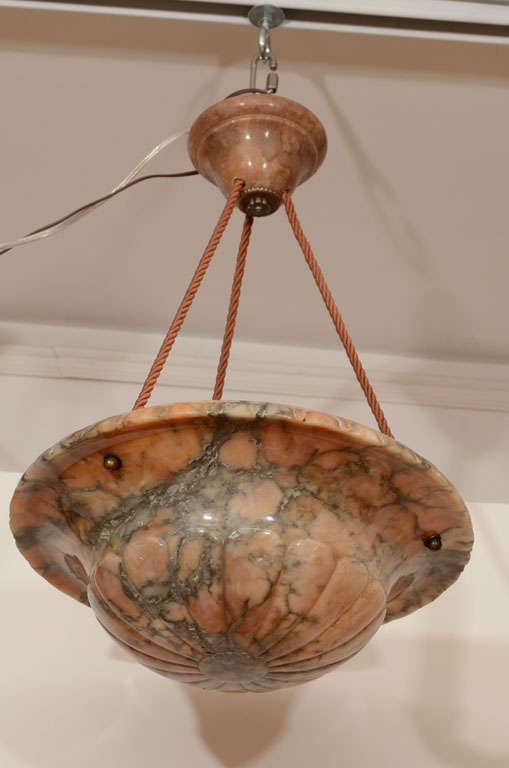 Neoclassic Alabaster Light Fixture For Sale 1