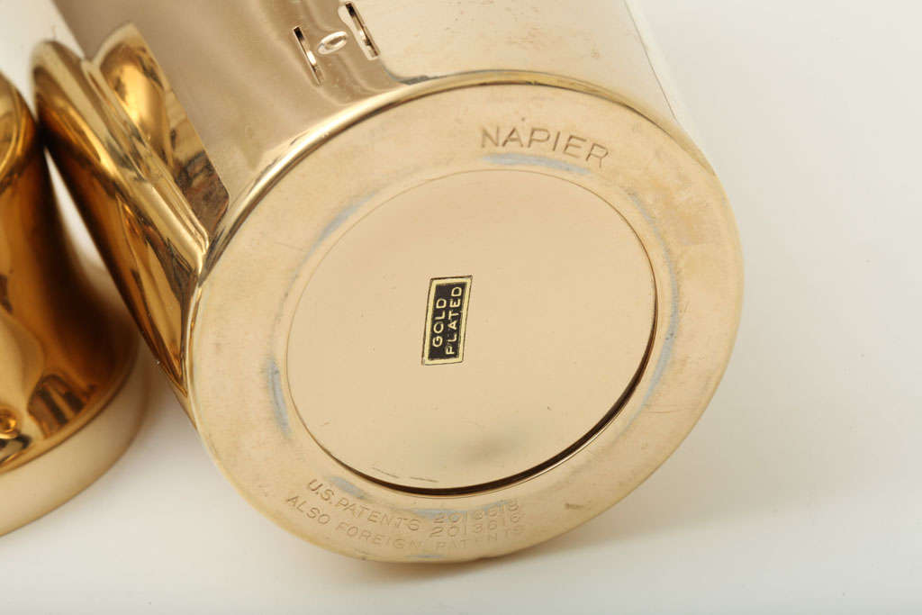 Gold-plated Napier 'Recipe' Cocktail Shaker 2