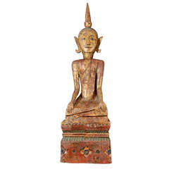 Antique Seated Wooden Buddha