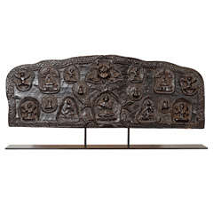 Antique Tibetan Monastery Wall Panel Carving