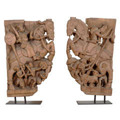 Carved Chariot Horse Brackets