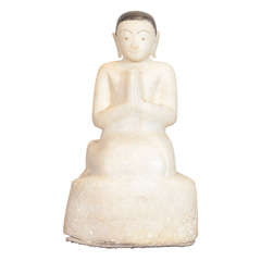 Carved Alabaster Kneeling Monk