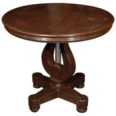 An English Lyre-Base Occasional Table, Circa 1860