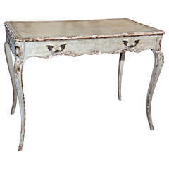 Italian painted and parcel gilt rococo style writing table