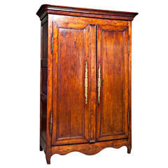 Antique French Chestnut Armoire, c. 1850