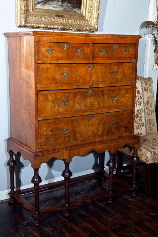 Antique William and Mary Style Chest on Stand