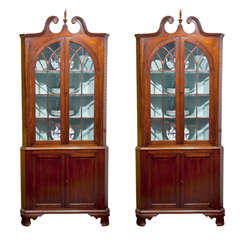A Matched Pair of Corner Cabinets