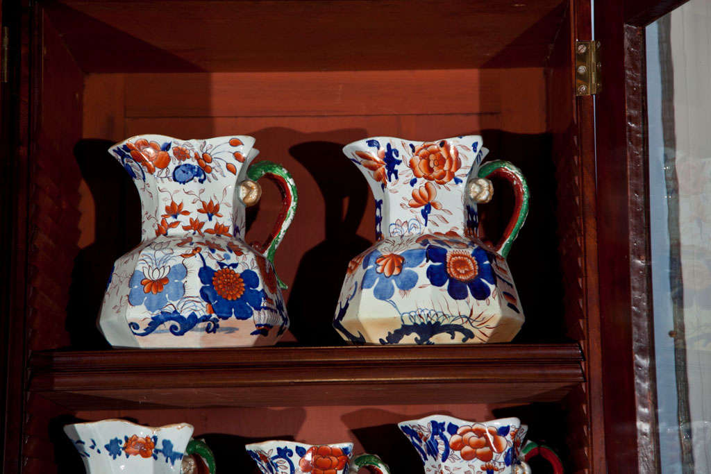 British Spectacular Collection of 66 Antique Imari Pattern Hydra Jugs For Sale