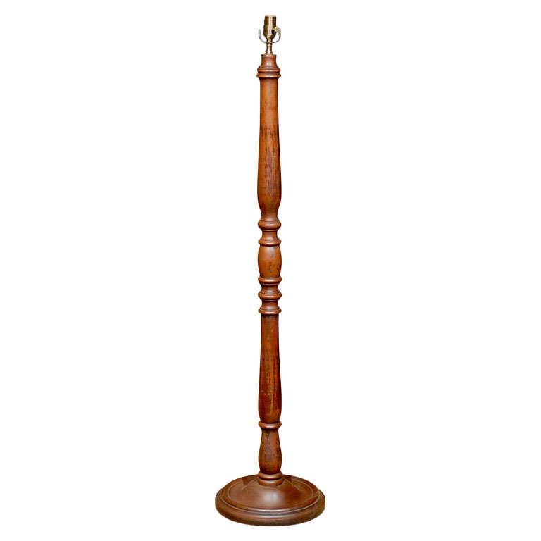 Mahogany Spindle Floor Lamp at 1stDibs
