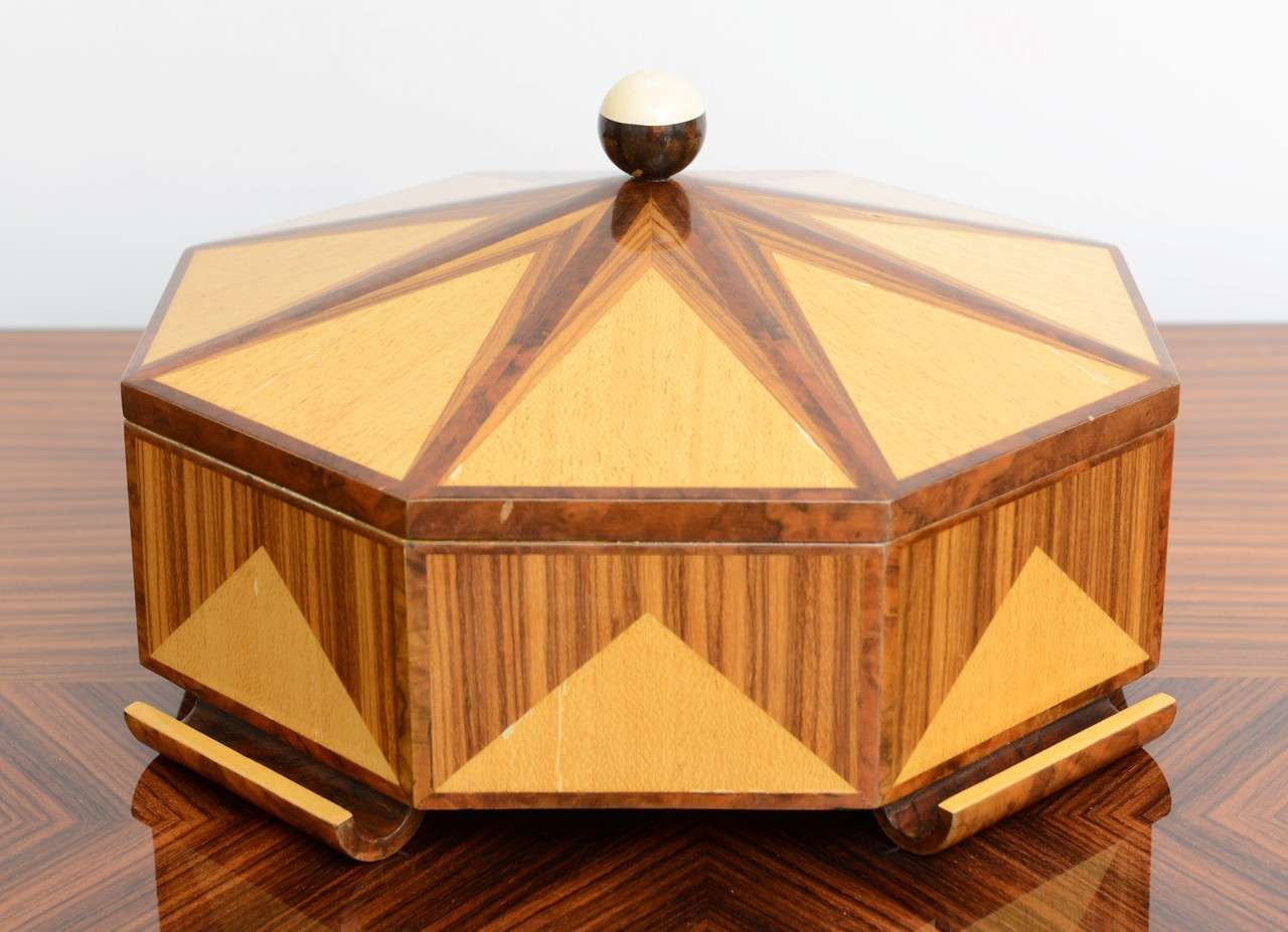 Art Deco Inlaid Octagon Box