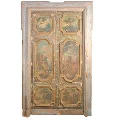 Italian pair of 18th c. doors with surround