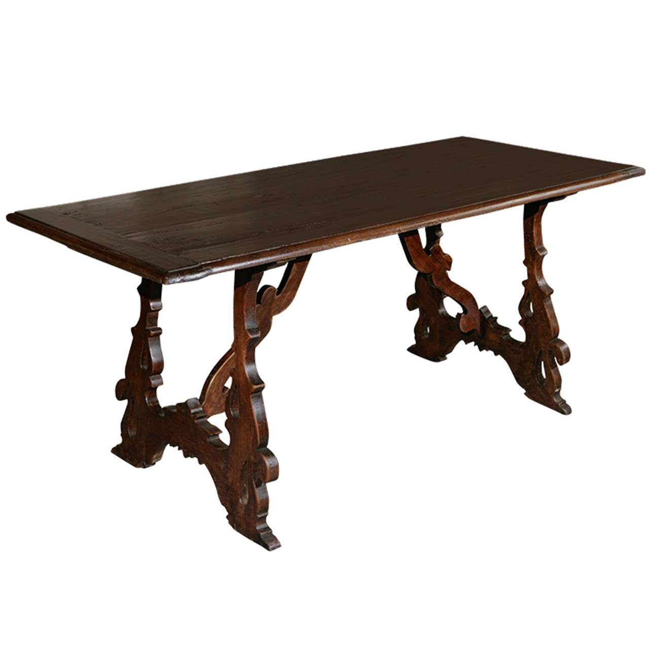 Minimalist Steel And Glass Trestle Table For At 1stdibs Italian Trestle Table