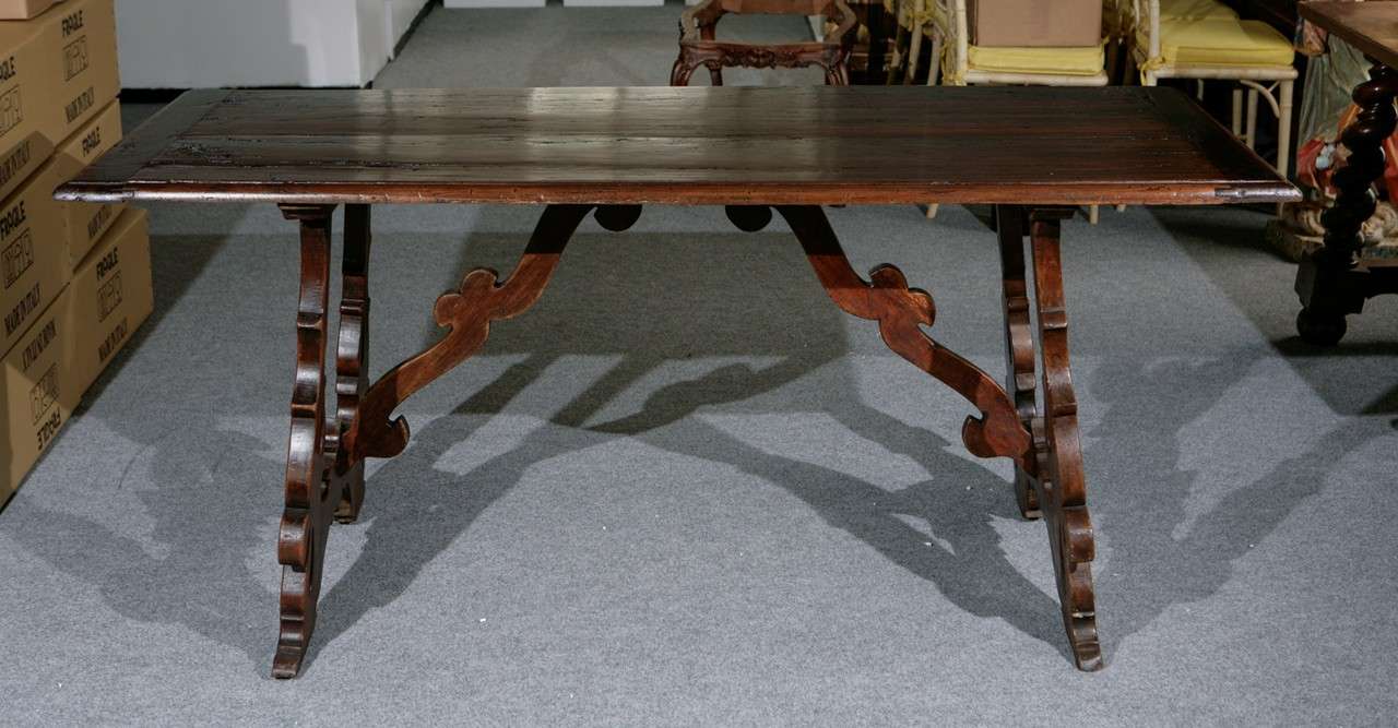 Italian Trestle Table In Good Condition In Newport Beach, CA