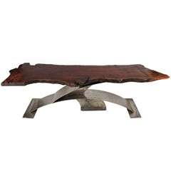 Exceptional Steel and Free Edge Wooden Console