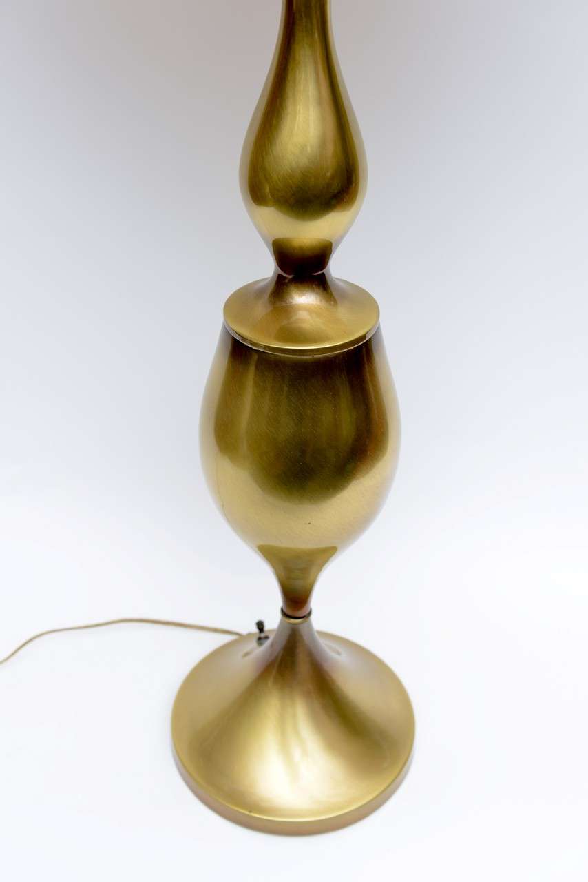Tall Monumental Rembrandt Brass Table Lamp In Good Condition In Miami, FL