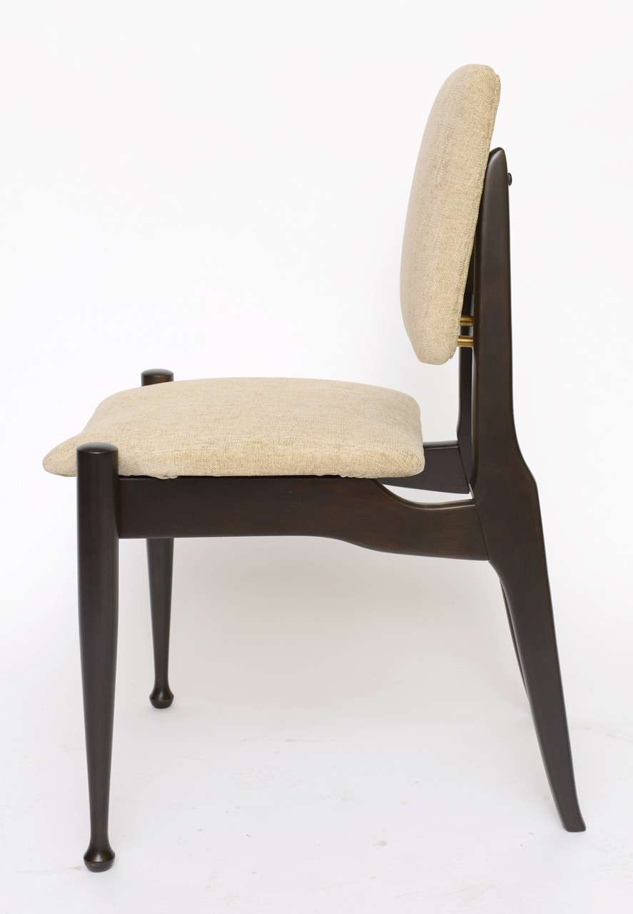Four Greta Grossman Style  Ebonized 50s Modern Dining Chairs 1
