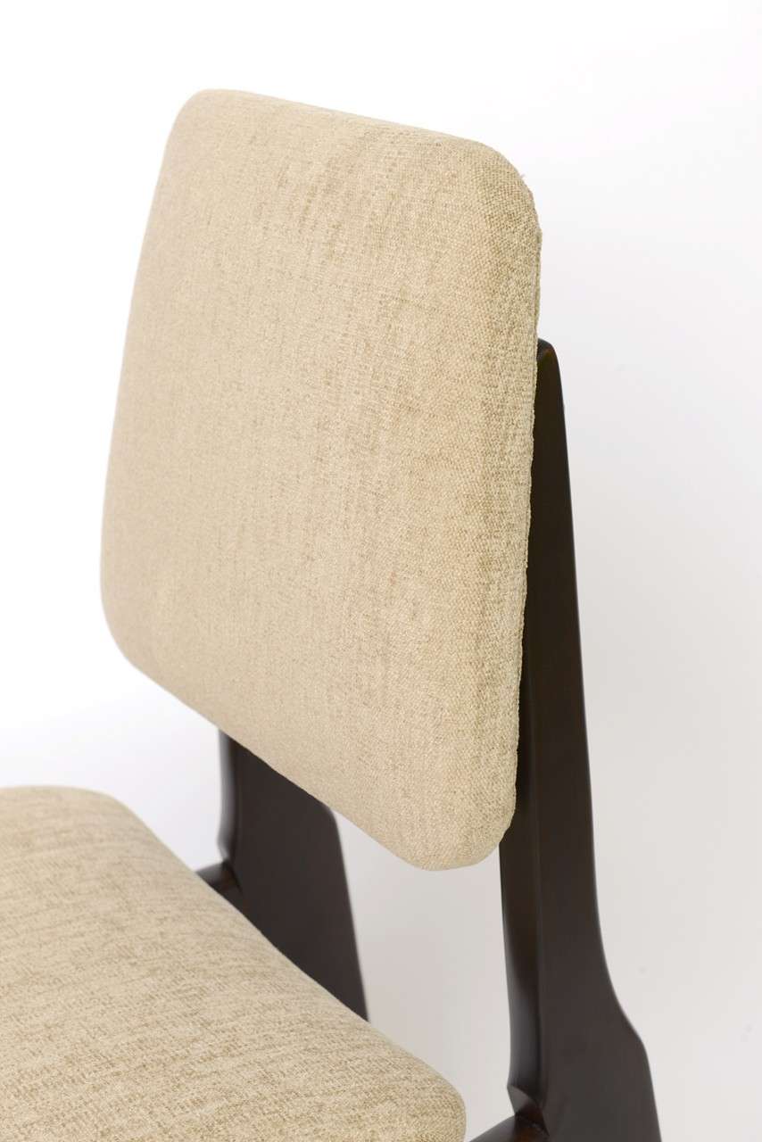 Four Greta Grossman Style  Ebonized 50s Modern Dining Chairs 2