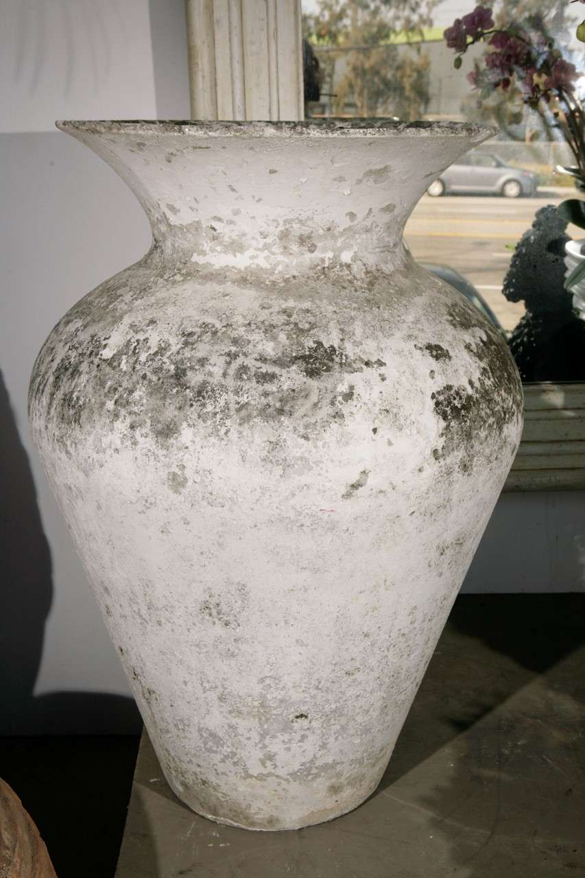White life-sized Mid-Century lightweight urn