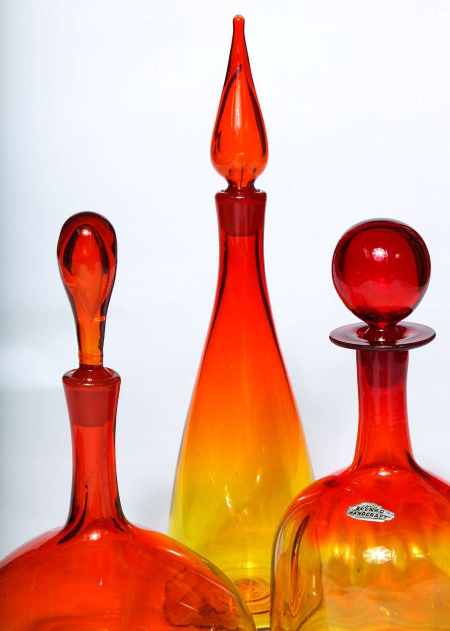 blenko tangerine decanter