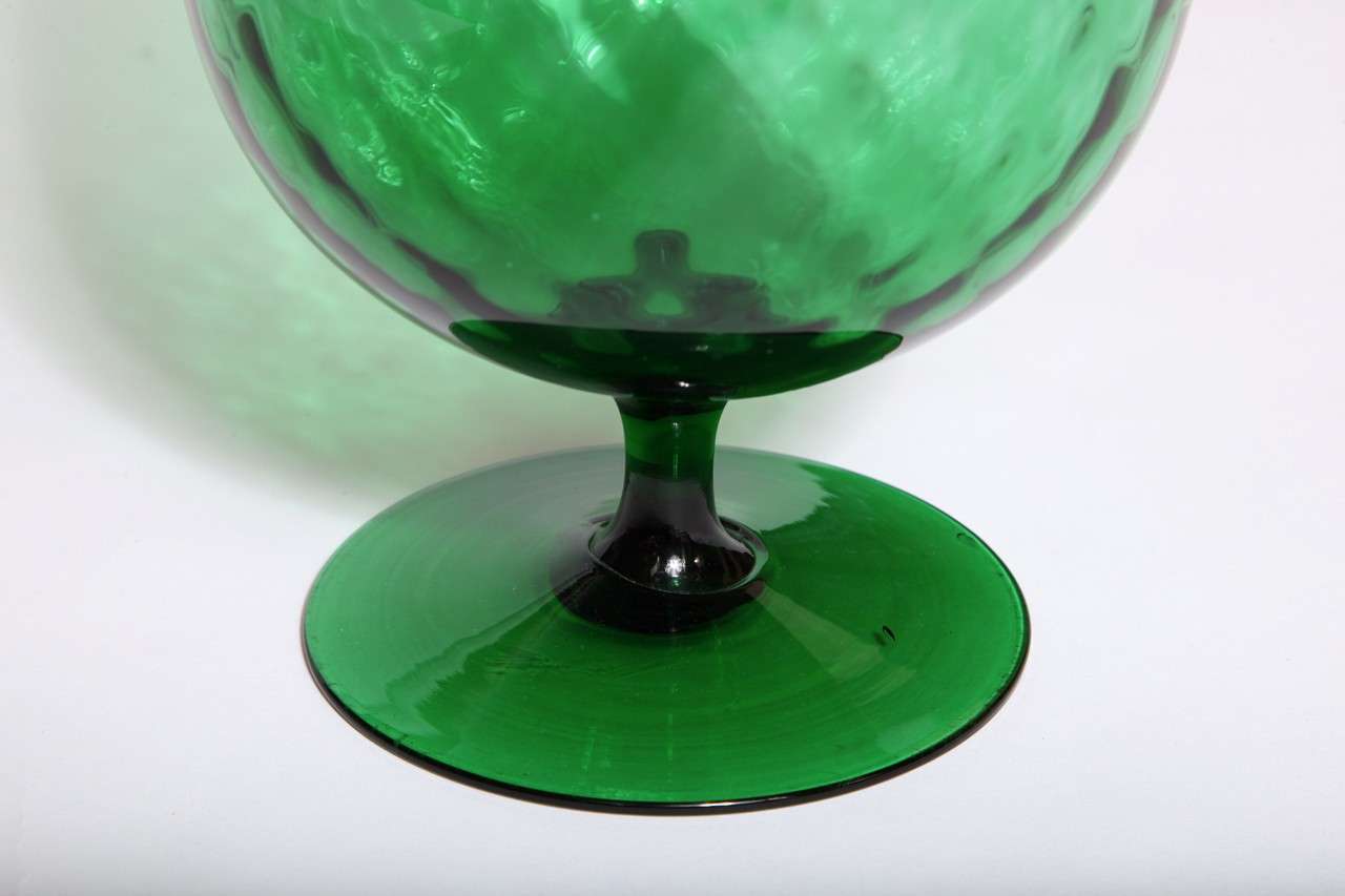Mid-Century Modern Monumental Emerald Green Vase by Empoli