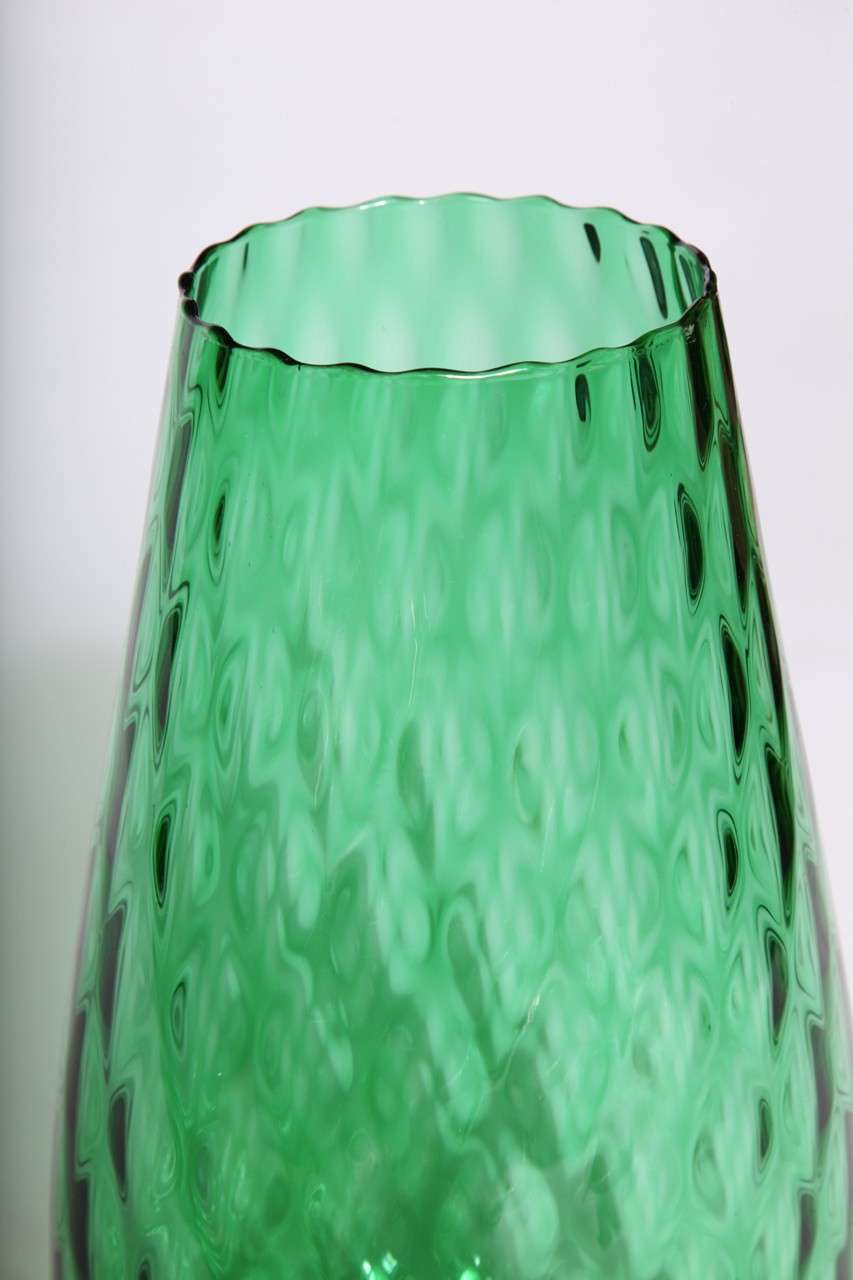 Italian Monumental Emerald Green Vase by Empoli