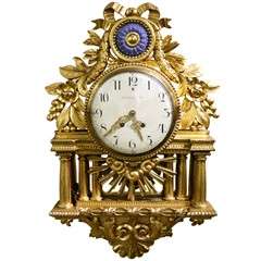 Antique A Continental Gilt Wood Cartelle Clock, C. L. Malmsjo & Co., Goteborg