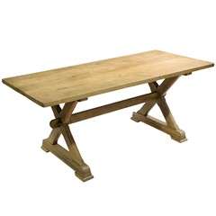 White Oak Dining Table With X Supports