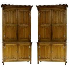 Pair of 19th Century Gothic Style Cabinets