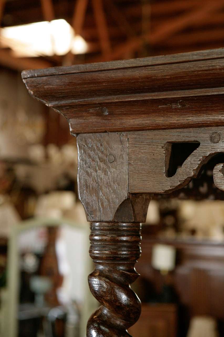 Jacobean Antique Carved Oak Tester Bed For Sale