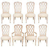 Antique French Bleached Oak Dining Chairs