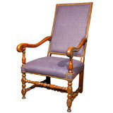 19th c French Chair Upholstered in Linen