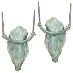 Pair of Rocaille Stoneware Wall Lights by Eve Kaplan
