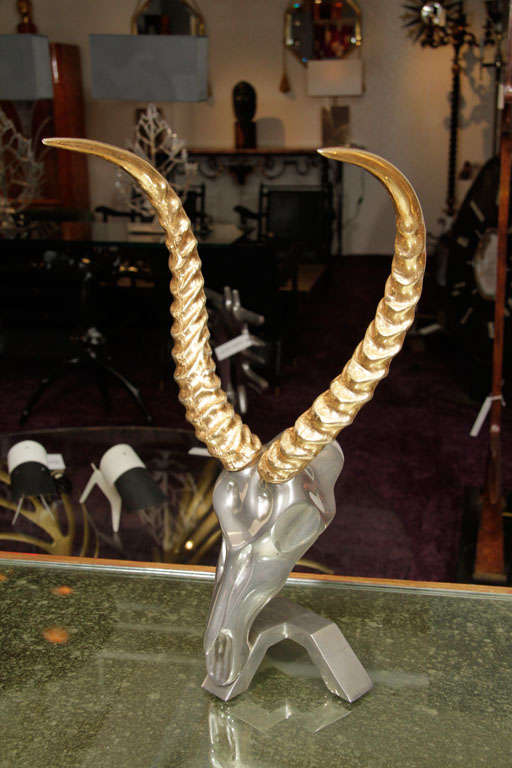 French Bronze and Aluminium Bucran (Antilope) 6