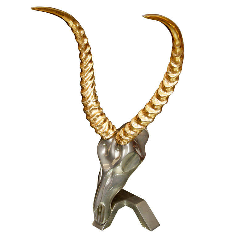 French Bronze and Aluminium Bucran (Antilope)