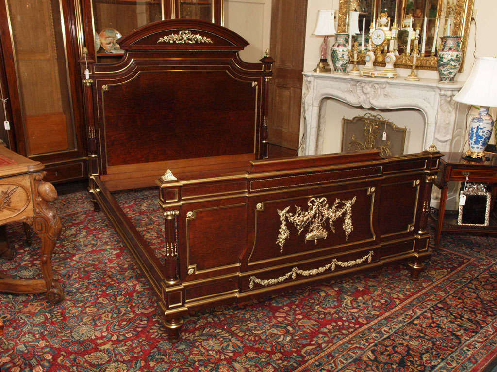 Magnificent Antique French Louis 16th Queen Size Bed In Excellent Condition In New Orleans, LA