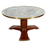Fine Table by Leleu with Eglomisé Mirrored Top