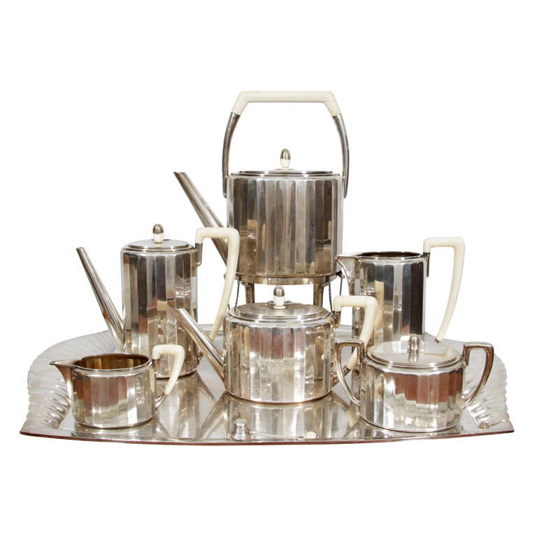 Fine and Rare Art Deco Silver Tea Service at 1stDibs
