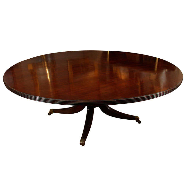 Rare Round Mahogany Dining Table
