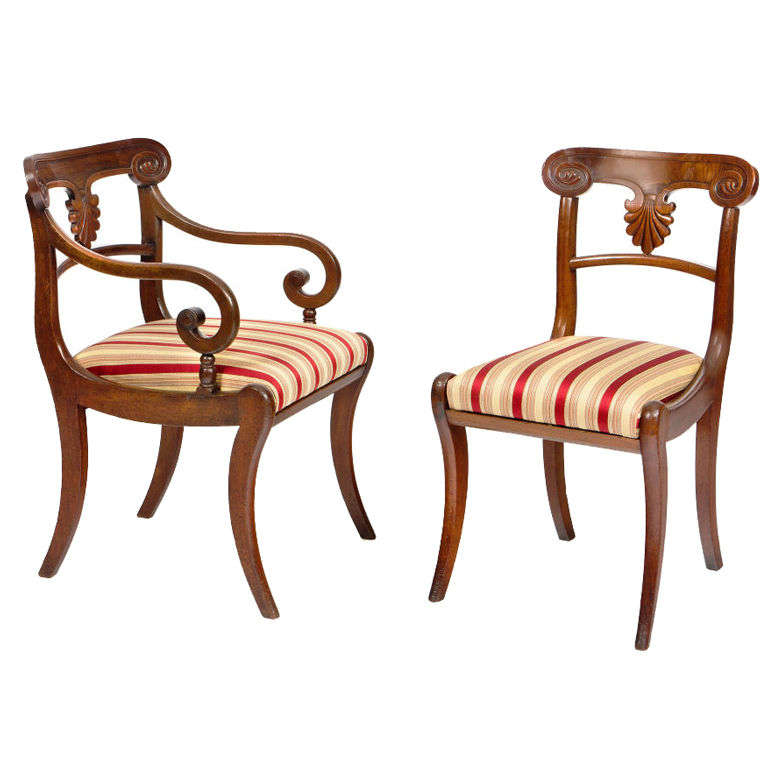 Set of 20 Early 19th Century Regency Mahogany Dining Chairs For Sale