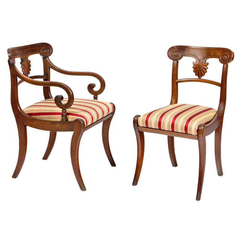 Set of Six Irish 18th Century Dining Chairs For Sale at
