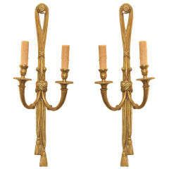 Pair of French Gilt Bronze Sconces