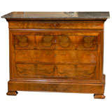 19th Century French Flame Walnut Commode