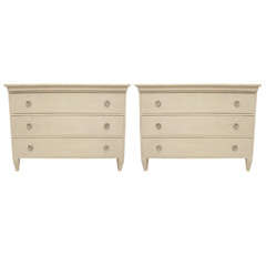 Pair of French Provincial 3-Drawer Commodes