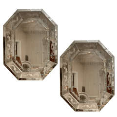 Pair of Grand Salon Octagonal Venetian Mirrors
