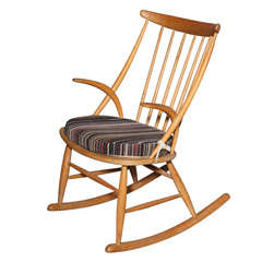 Danish Vintage Rocking Chair by Illum Wikkelso