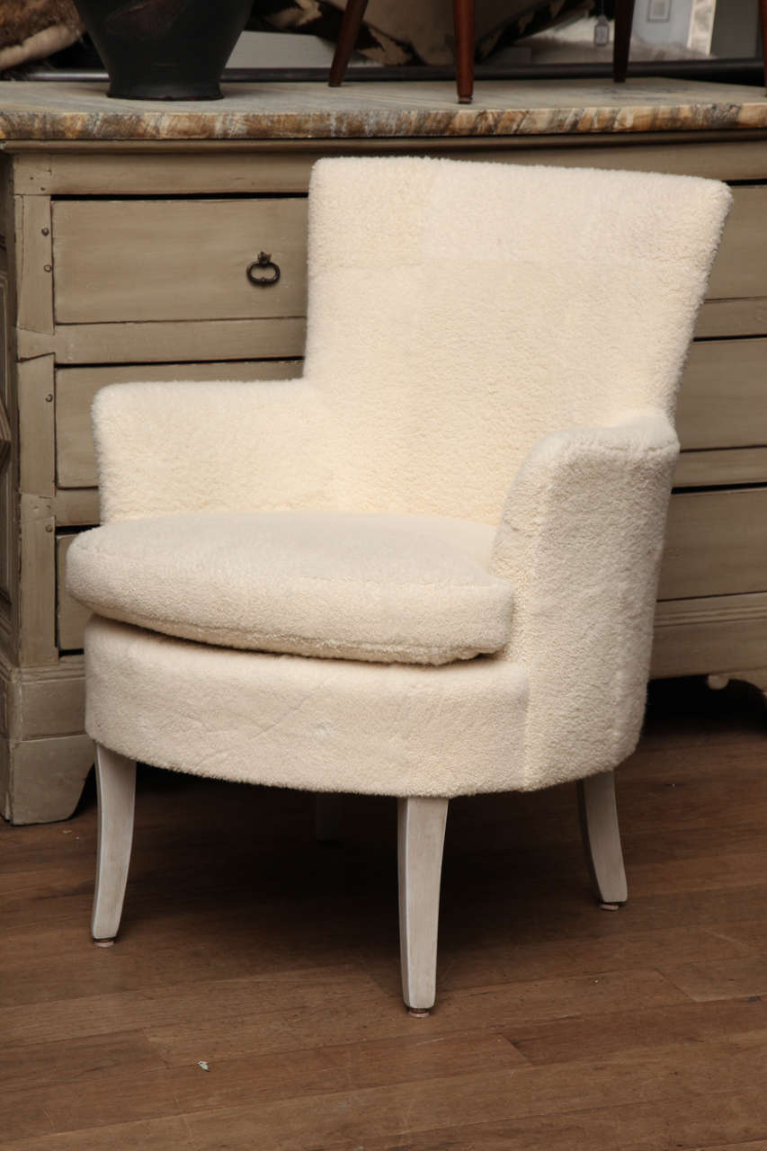 North American Shearling Wing Chair