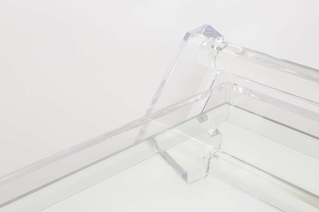 Lucite and Mirror Bar Cart 1