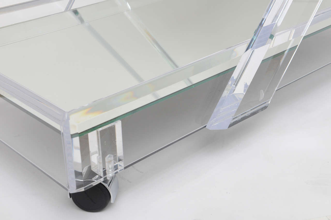 Lucite and Mirror Bar Cart 3