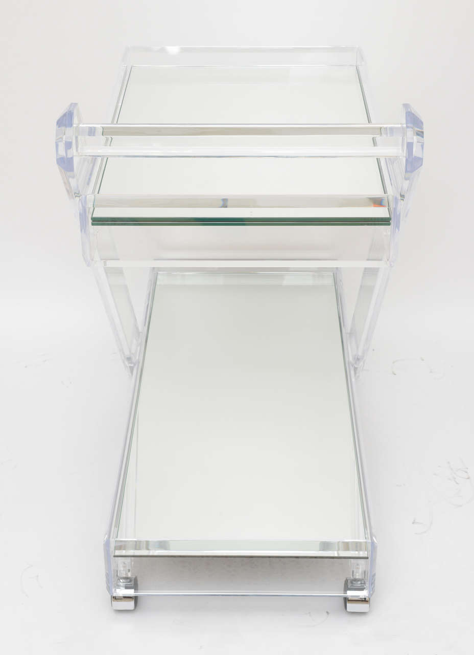 Lucite and Mirror Bar Cart 5